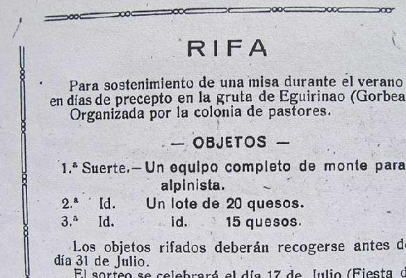Rifa de los pastores, Gorbeia