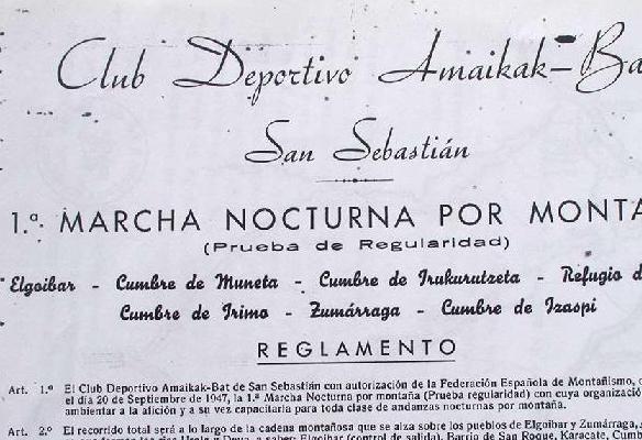 Primera marcha nocturna, 1947