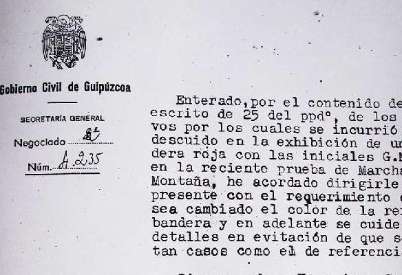 Bandera roja en urdaburu. 1942